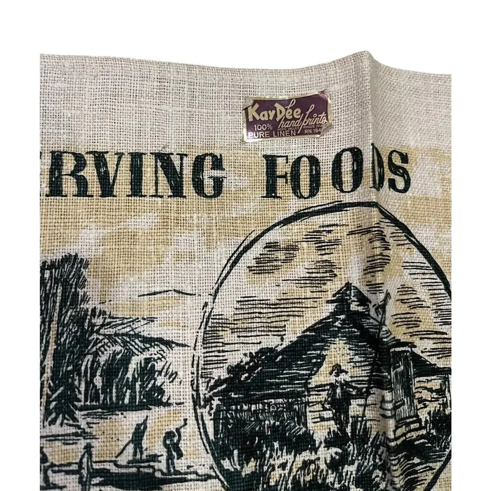 Vintage Linen Tea Towel Preserving Foods Country Life Bonheur KayDee NOS New